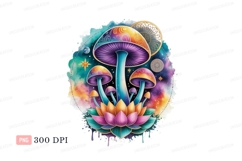 Psychedelic mushrooms lotus galaxy colorful Product Image 1