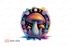 Psychedelic mushrooms cosmic celestial circle fantasy Product Image 1