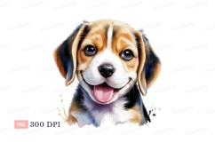 Happy beagle puppy face canine animal Product Image 1