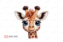 Cute Giraffe Face Blue Eyes image Product Image 1