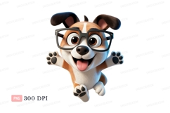 Cheerful corgi wearing glasses happy playful Product Image 1