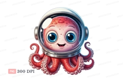 Cute octopus astronaut space cartoon Product Image 1