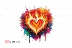 Fiery heart phoenix rebirth fire wings Product Image 1