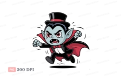 Cartoon vampire running black background image Product Image 1