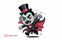 Cartoon vampire running with cape image Product Image 1