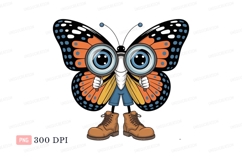 Curious butterfly explorer with magnifying glasses Product Image 1