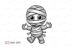 Cute mummy character halloween cartoon Product Image 1
