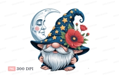 Gnome wizard moon poppies crescent Product Image 1