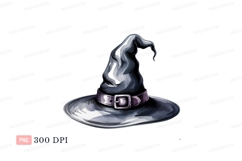 Black witch hat with buckle costume spooky Product Image 1