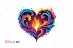 Fiery Heart Swirls fire flame Product Image 1