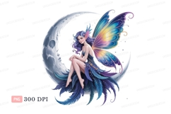 Moon fairy iridescent wings feathered dress feathers Product Image 1