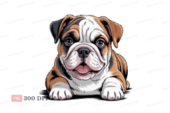 Adorable bulldog puppy with blue eyes animal Product Image 1