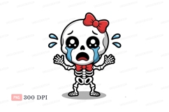 Sad crying puppet with red bows tears Product Image 1