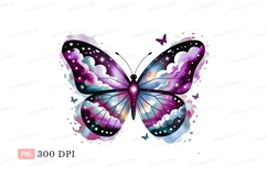 Cosmic butterfly with starry clouds purple Product Image 1