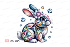 Jeweled rabbit adorned with flower and gems bunny crystals Product Image 1