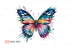 Colorful butterfly watercolor splash insect wings Product Image 1
