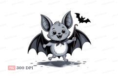 Cute bat with cane and cape animal cartoon Product Image 1