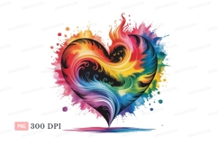 Rainbow heart splash paint colorful Product Image 1