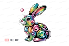 Colorful jeweled rabbit with pink orb bunny gems Product Image 1
