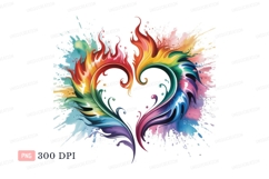Rainbow heart flames splash paint Product Image 1