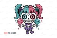 Sugar Skull Girl With Lollipops candy pink Product Image 1