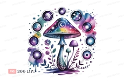 Psychedelic mushroom celestial cosmic art stars Product Image 1