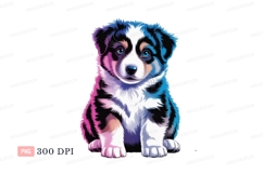 Fluffy puppy with blue eyes animal canine Product Image 1