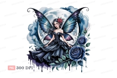 Gothic fairy moonlit blue roses image Product Image 1