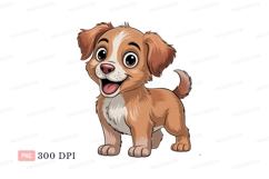 Happy brown puppy with white markings image Product Image 1