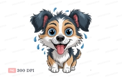 Cute happy dog with blue eyes and water drops puppy Product Image 1