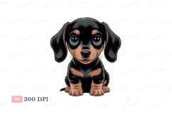 Black brown puppy big eyes blue Product Image 1