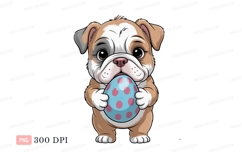 Bulldog puppy holding easter egg image Product Image 1