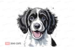 Black white dog blue eyes happy canine animal Product Image 1