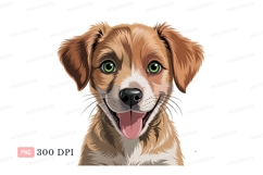 Happy brown dog with green eyes puppy canine Product Image 1