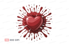 Red Heart Splash Clipart P N G liquid splatter Product Image 1