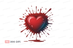 Red heart liquid splash splatter Product Image 1