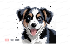 Happy Australian Shepherd Dog Portrait puppy canine Product Image 1