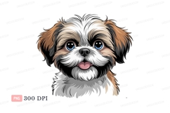 Fluffy Shih Tzu Dog Portrait puppy canine Product Image 1