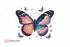 Celestial Butterfly with Cosmic Wings clouds Product Image 1