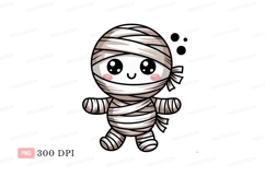 Cute mummy character with bandages and blush halloween Product Image 1