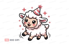Cute black sheep wearing party hat animal Product Image 1
