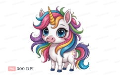 Cute unicorn with rainbow mane and horn image Product Image 1