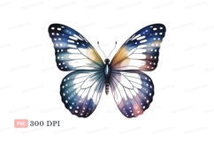 Watercolor butterfly blue yellow purple insect wings Product Image 1