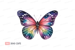 Colorful butterfly with galaxy wings insect rainbow Product Image 1