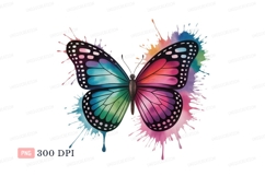 Colorful butterfly watercolor splash insect Product Image 1