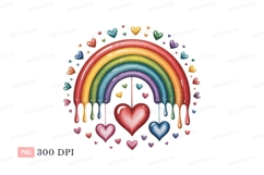 Colorful rainbow hearts dripping love Product Image 1