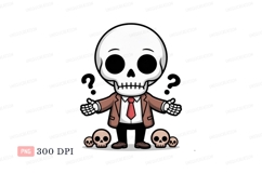 Cartoon skeleton businessman welcoming gesture white Product Image 1