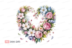 Heart shaped floral arrangement flowers pink Product Image 1
