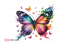 Vibrant butterfly with colorful wings and splashes Product Image 1