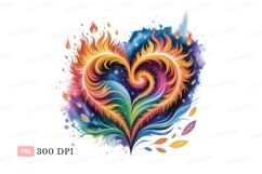 Fiery Heart Swirl fire phoenix Product Image 1